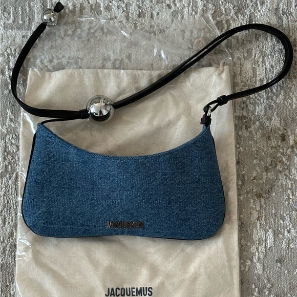 NEW JACQUEMUS LE BISOU PERLE DENIM SHOULDER BAG - Picture 2 of 12